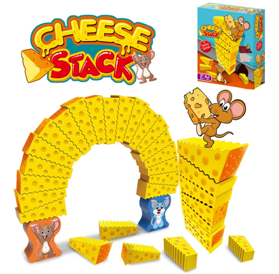 GRA ZRĘCZNOŚCIOWA CHEESE STACK GAME BALANSOWANIE SERA DLA DZIECI ZABAWKI