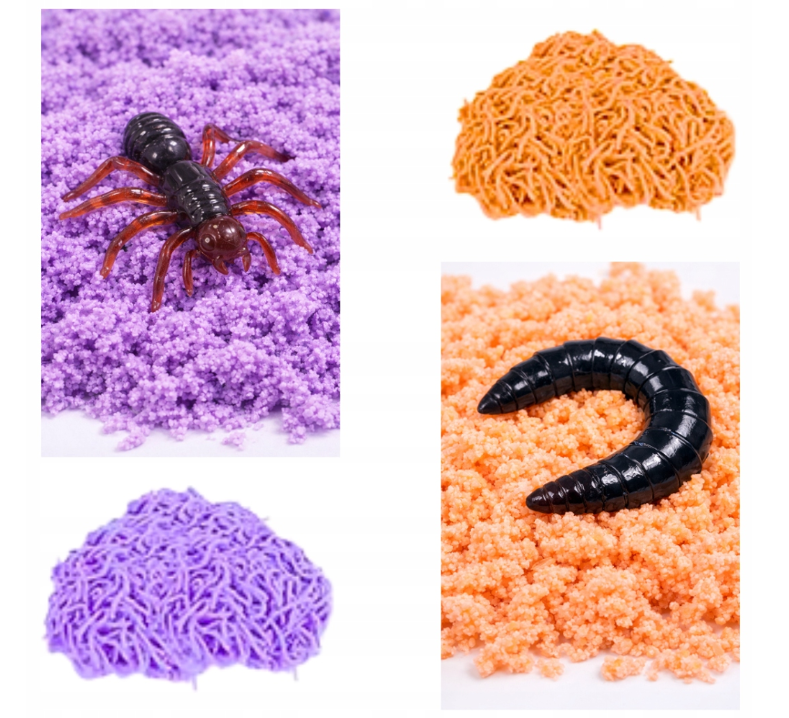 MAGIC WORM MAGICZNE JAJKA NIESPODZIANKI Z ROBACZKAMI + MASA SENSORYCZNA