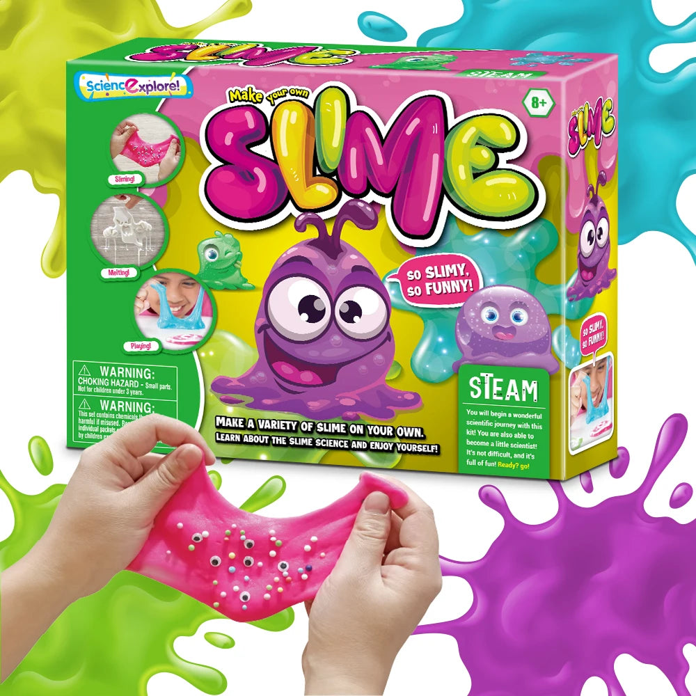 ZESTAW DO ROBIENIA SLIME DLA DZIECI DIY AKCESORIA ZABAWA SENSORYCZNA STEAM
