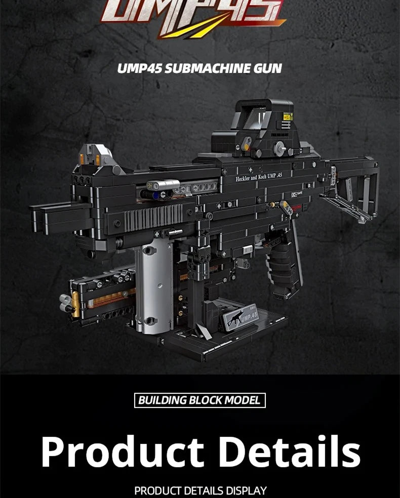 MEGA CONSTRUCTOR BROŃ KARABIN ASIC 1609 CZĘŚCI UMP-45 PREZENT