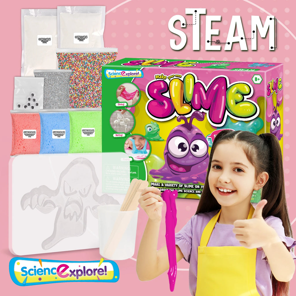 ZESTAW DO ROBIENIA SLIME DLA DZIECI DIY AKCESORIA ZABAWA SENSORYCZNA STEAM