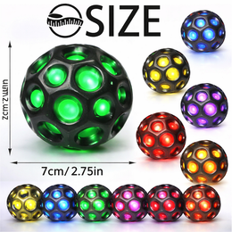 MOON BALL PIŁKA ŚWIECĄCA LED SKACZĄCA ANTYSTRESOWA 7CM KOLOR LOSOWY ZABAWKA
