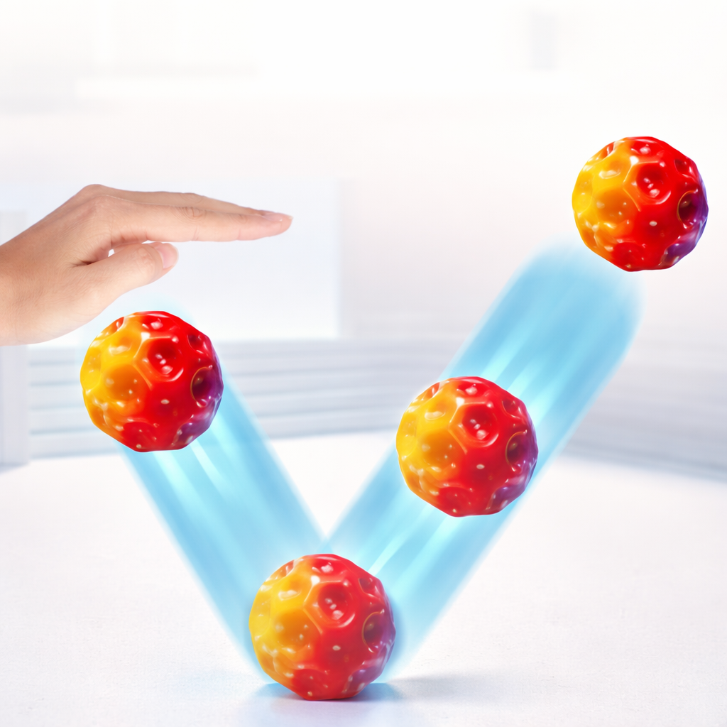 PIŁKA SKACZĄCA MOON BALL SUPER BOUNCE RAINBOW ANTYSTRESOWA LOSOWY ZABAWKA