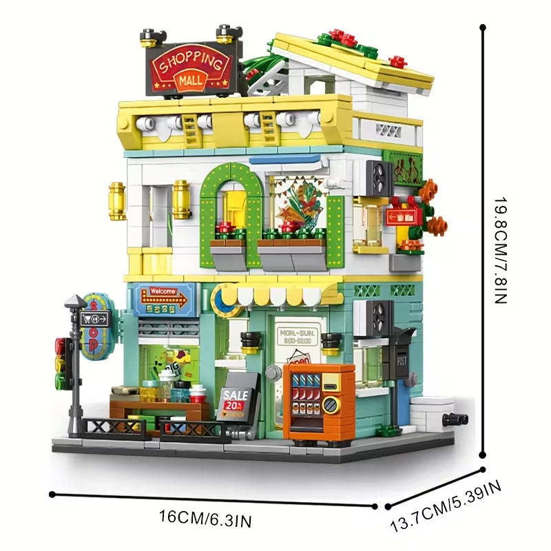 KONSTRUKTOR "JASNE CENTRUM HANDLOWE" (STREETSCAPE, 745 ELEMENTÓW) – TWOJE MIASTO BĘDZIE ZACHWYCONE! SHOPPING MALL