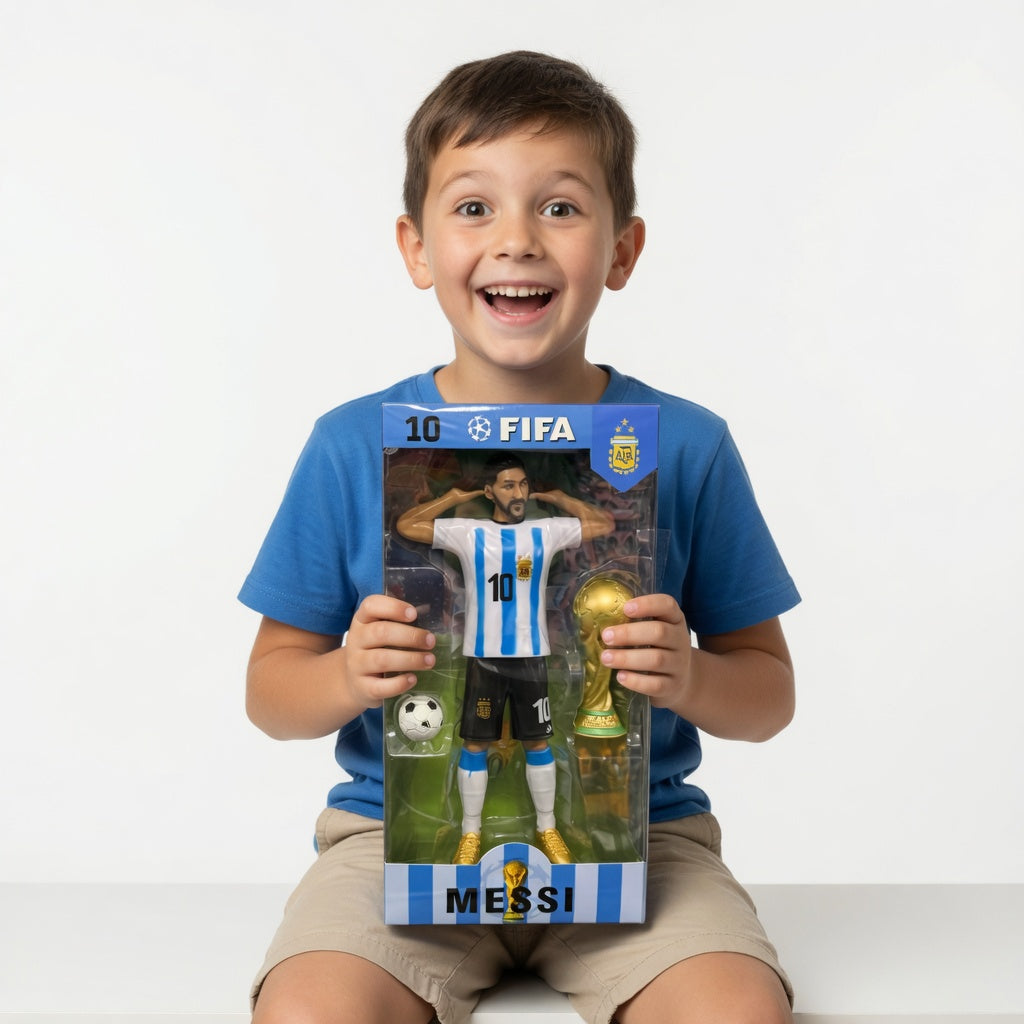 FIGURKA PIŁKARZ FIFA MESSI RONALDO YAMAL 25 CM Z PIŁKĄ PREZENT DLA DZIECKA