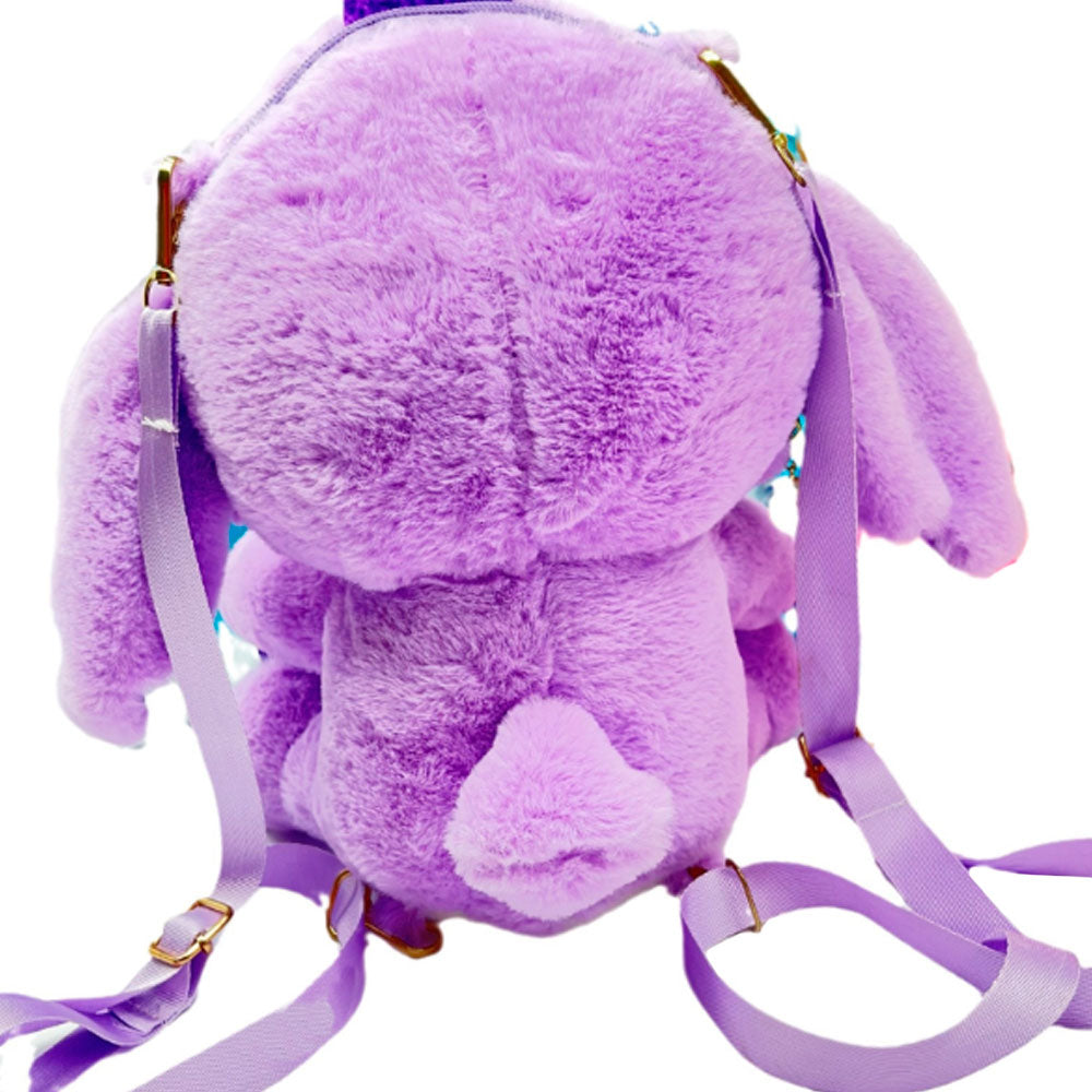 PLECAK TOREBKA PLUSZAK STICH STITCH MASKOTKA PLUSZOWA NA RAMIĘ DZIECI DUŻA FIOLETOWY 30*25 CM