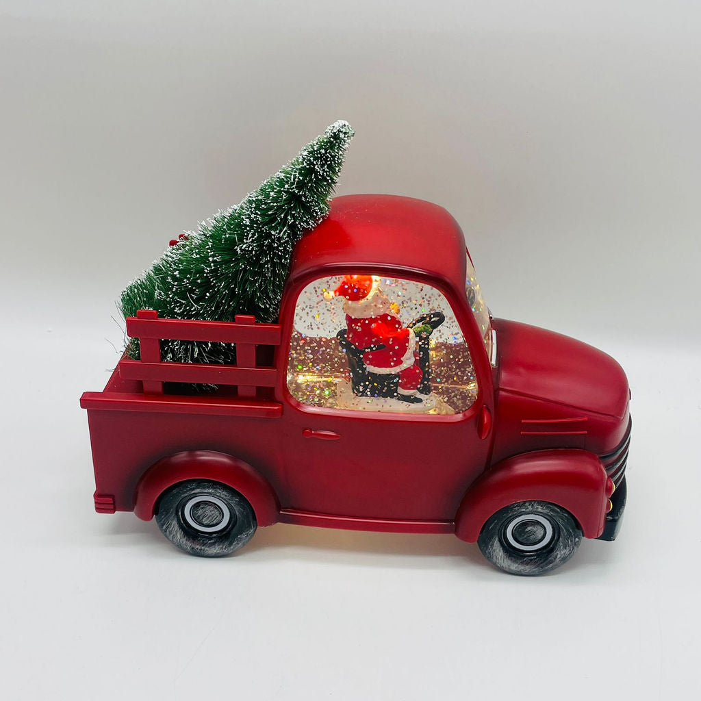 ŚWIĄTECZNY SAMOCHÓD LED ZE ŚNIEŻNĄ ZAMIECIĄ I MUZYKĄ