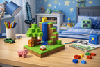 KLOCKI MAGNETYCZNE MINECRAFT WODOSPAD 132 EL. KONSTRUKTOR DLA DZIECKA