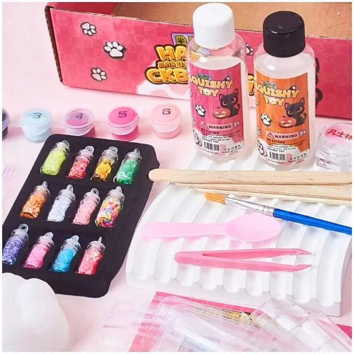 DIY ZESTAW DO TWORZENIA TABA ŁAPEK DLA DZIECI ZRÓB TO SAM SQUISHY ZABAWA