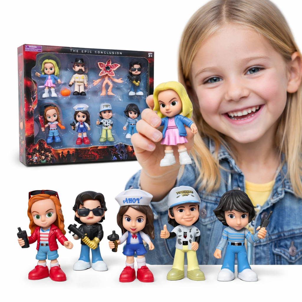 ZESTAW FIGUREK STRANGER THINGS INSPIROWANY SERIALOWYM 8 POSTACI DEMOGORGON