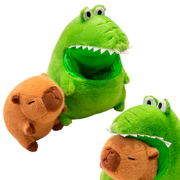 MASKOTKA KAPIBARA W KROKODYLU PLUSZAK ZABAWKA PRZYJACIEL 2W1 - 40 CM PRZYTULANKA