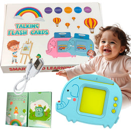 CZYTNIK KART JĘZYKA ANGIELSKIEGO ZABAWKA DO NAUKI 224 PREZENT ŚWIĘTA-SŁOŃ NIEBIESKI