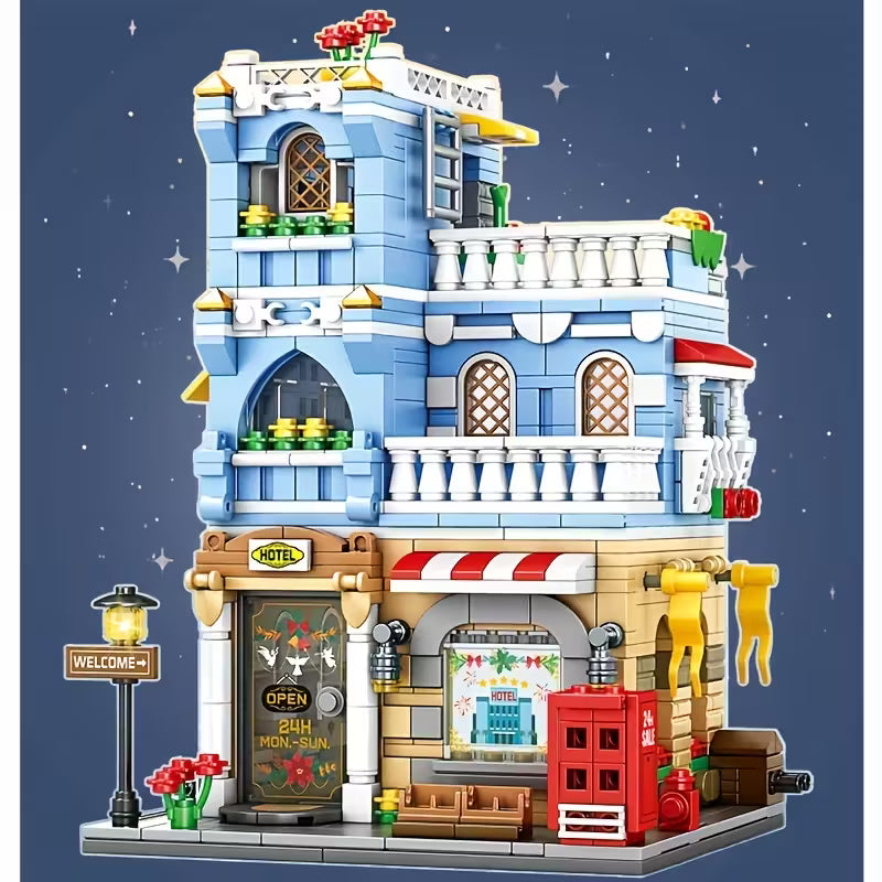 KONSTRUKTOR "MIEJSKI HOTEL" (STREETSCAPE, 713 ELEMENTÓW) – TWOJE PIERWSZE ARCYDZIEŁO ARCHITEKTURY! IDEALNY PREZENT!