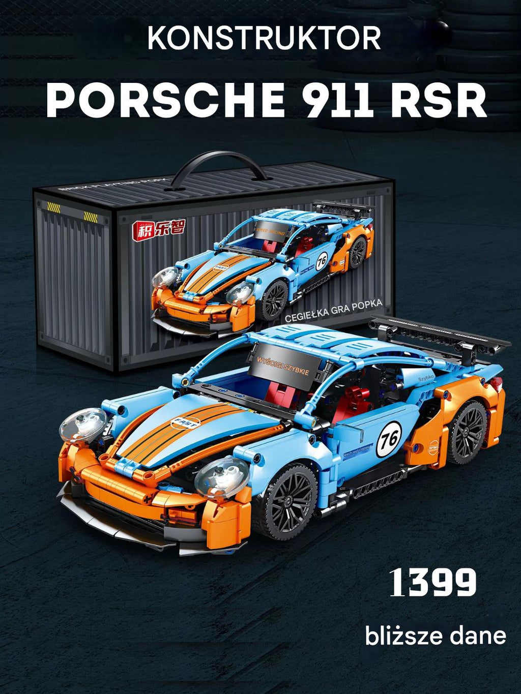 ZESTAW KLOCKÓW PORSCHE 911 RSR (1399 ELEMENTÓW)