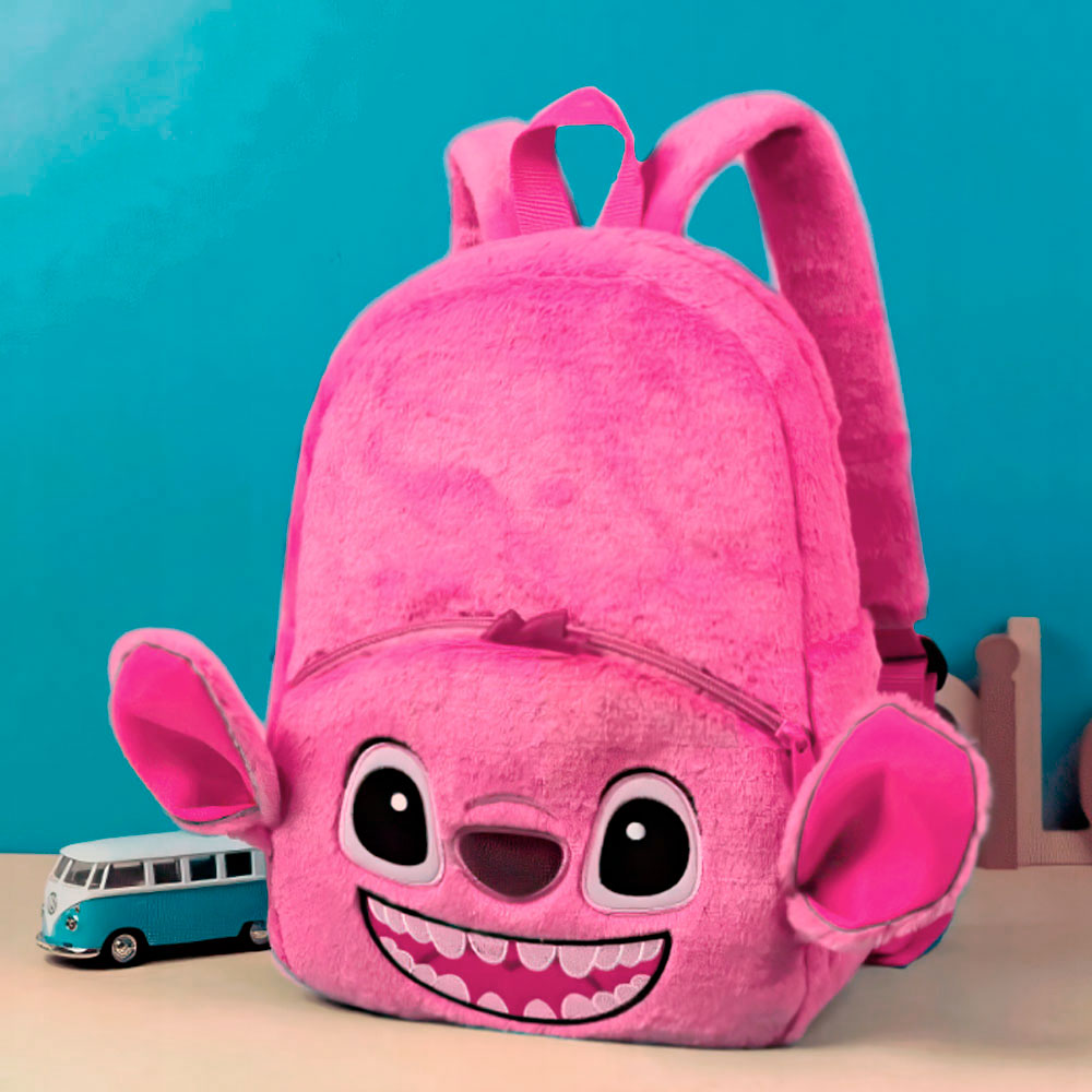 PLECAK DLA PRZEDSZKOLAKA SZKOLNY PLUSZOWY DZIECIĘCY STITCH STICH LILO RÓŻOWY 40*30 CM