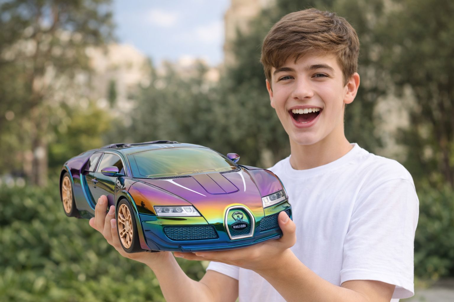 SAMOCHÓD RC TRANSFORMER 1:10, DUŻY ROBOT 48 CM