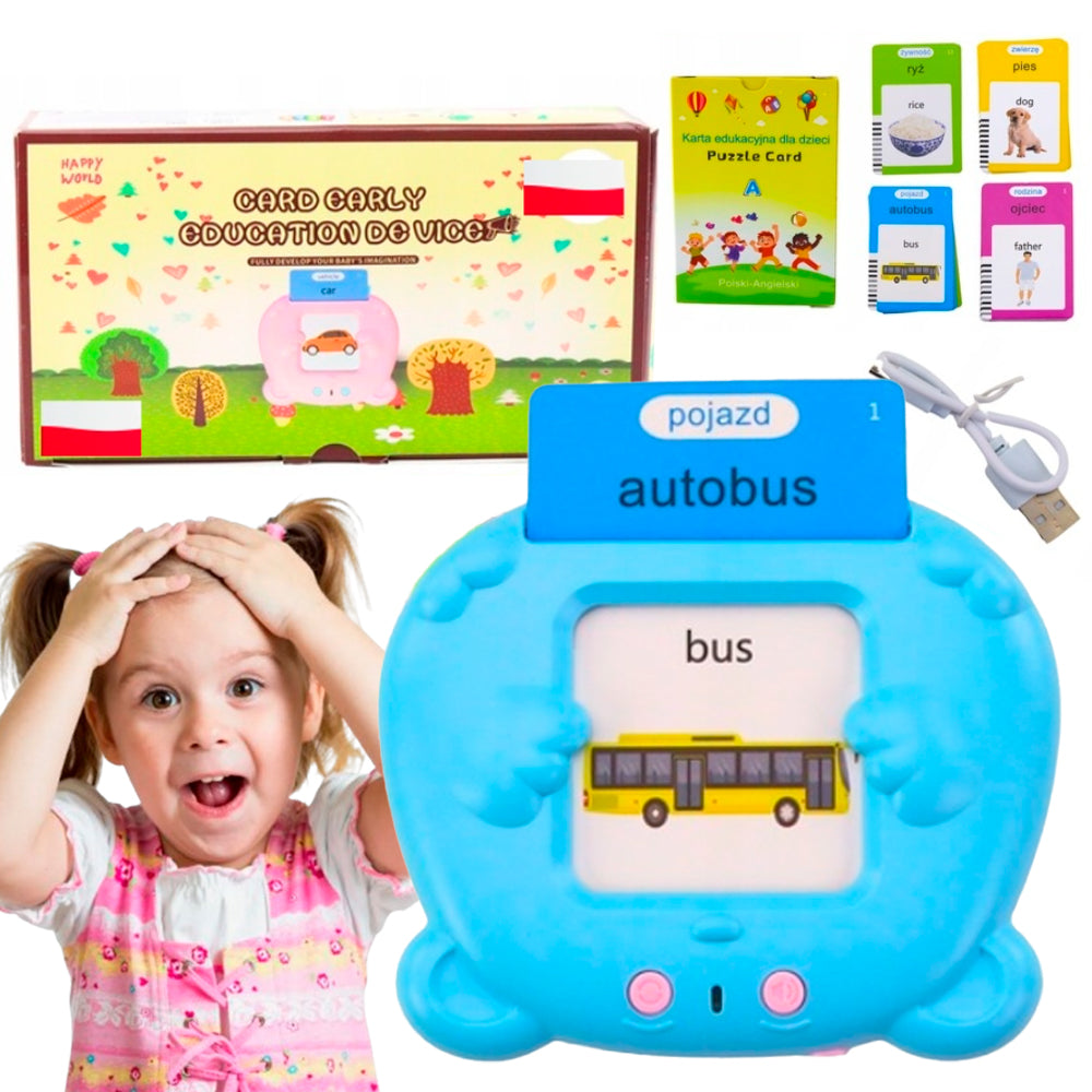 CZYTNIK KART DO NAUKI SŁÓWEK POLSKI I ANGIELSKI 448 SŁÓW III TRYBY JĘZYKÓW RÓŻOWY