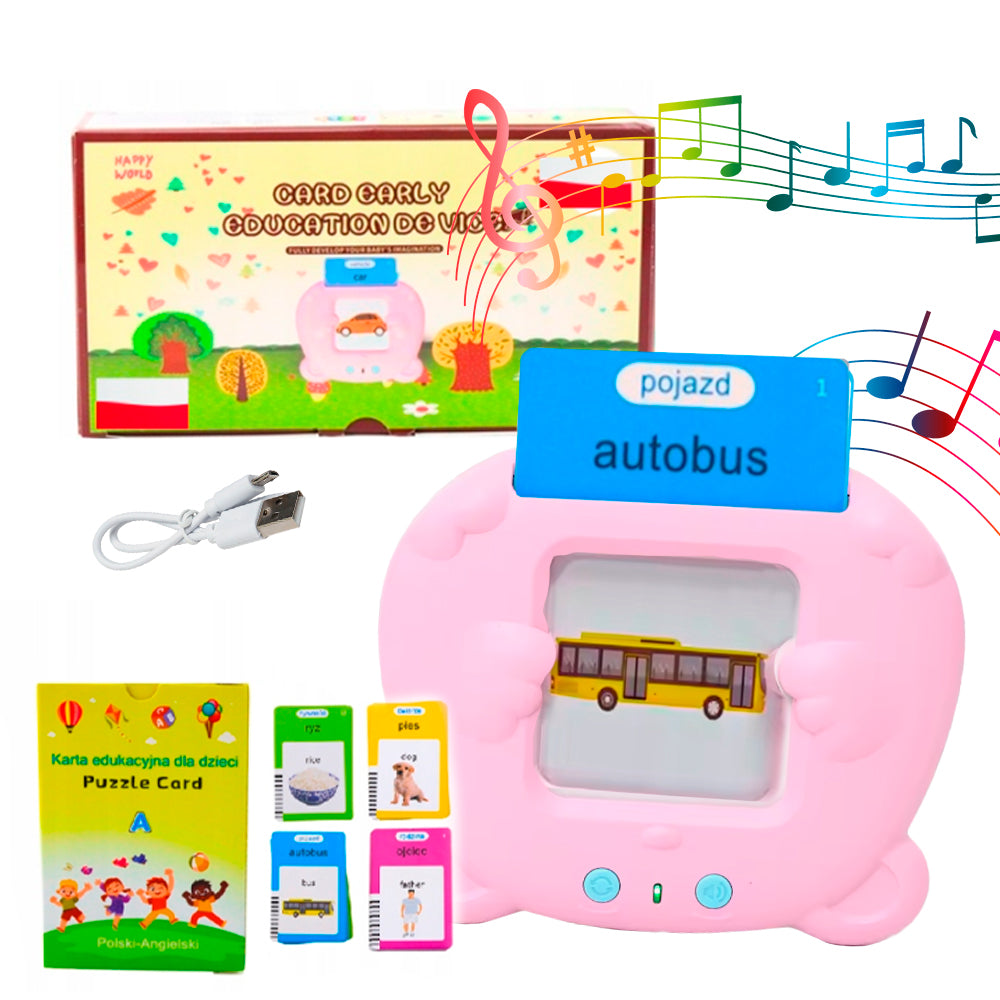 CZYTNIK KART DO NAUKI SŁÓWEK POLSKI I ANGIELSKI 448 SŁÓW III TRYBY JĘZYKÓW RÓŻOWY