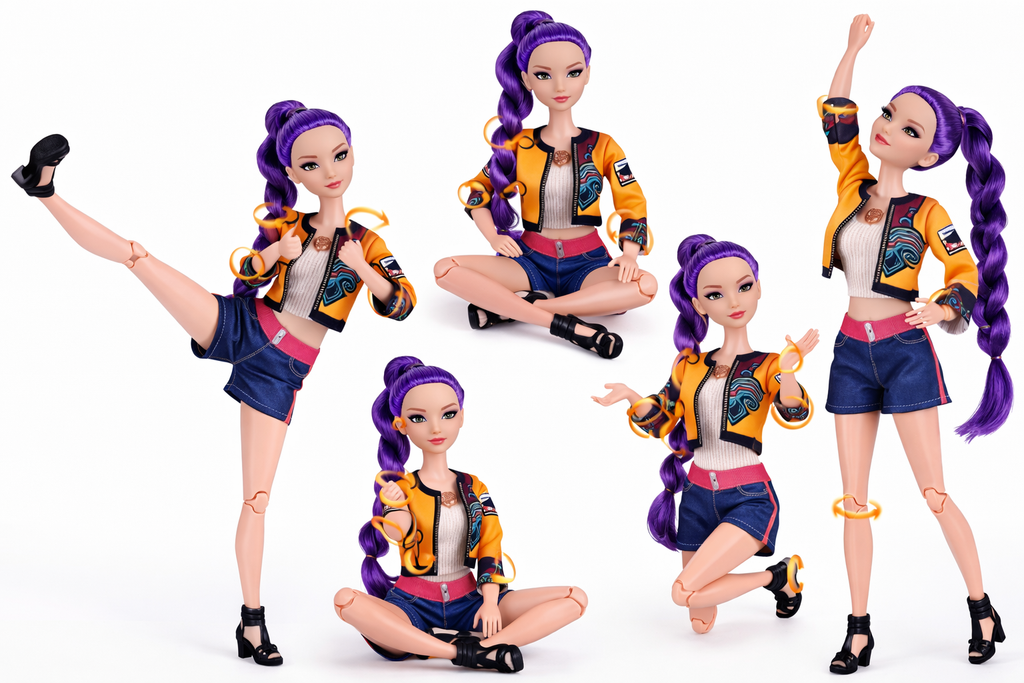 LALKA MUZYCZNA HUNTR/X MIRA K-POP DEMON HUNTERS 30 CM SZARNIROWA PREZENT