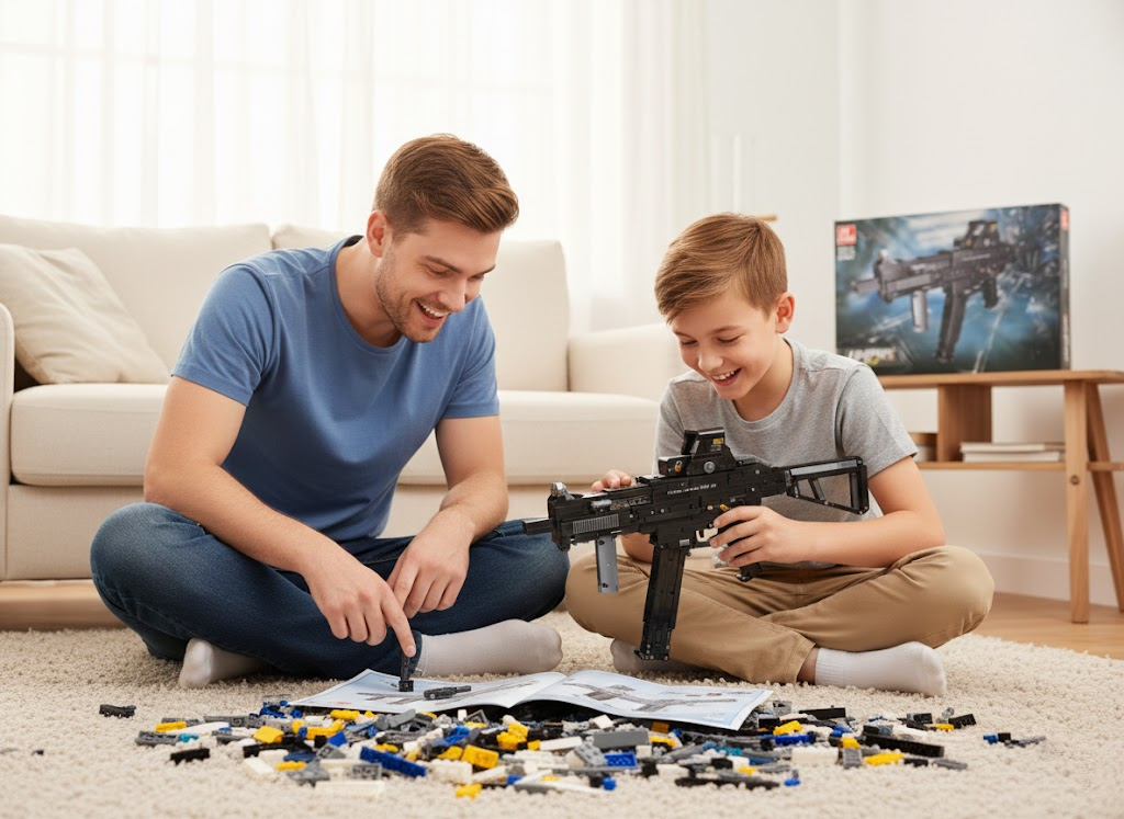 MEGA CONSTRUCTOR BROŃ KARABIN ASIC 1609 CZĘŚCI UMP-45 PREZENT