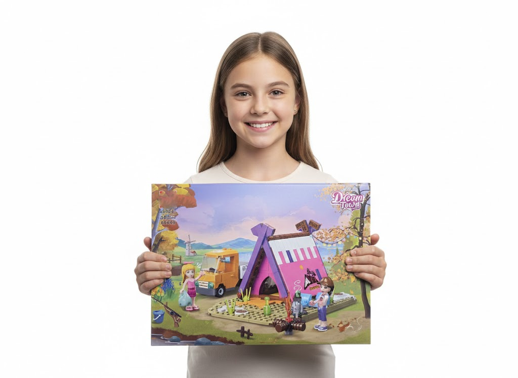 KLOCKI DREAM TOWN ZESTAW KEMPINGOWY Z NAMIOTEM + 2 FIGURKI (348 EL.)