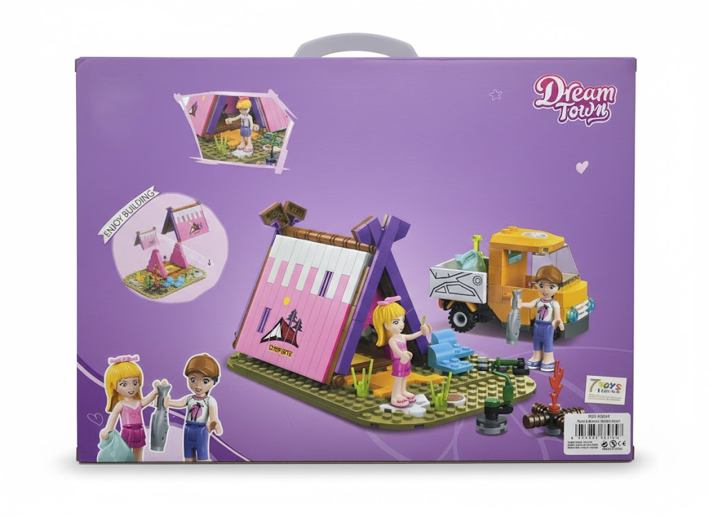 KLOCKI DREAM TOWN ZESTAW KEMPINGOWY Z NAMIOTEM + 2 FIGURKI (348 EL.)