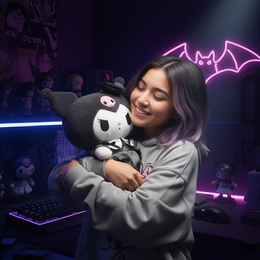 PLUSZOWA ZABAWKA KUROMI 35 CM MASKOTKA MELODI MIŚ KRÓLICZEK