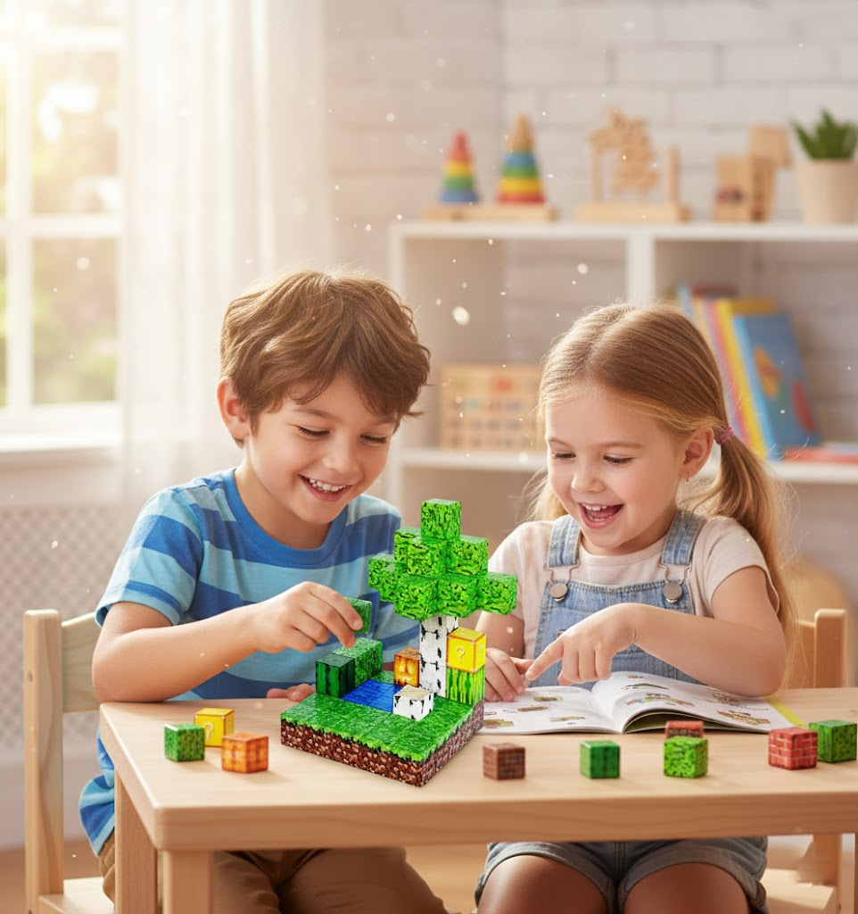 MAGNETYCZNY KONSTRUKTOR "MINECRAFT WORLD: MINI-LAS" (50 ELEMENTÓW)