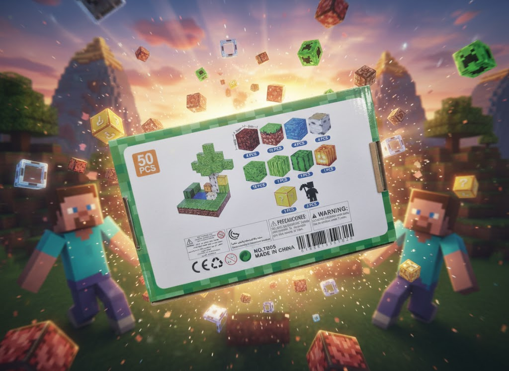 MAGNETYCZNY KONSTRUKTOR "MINECRAFT WORLD: MINI-LAS" (50 ELEMENTÓW)