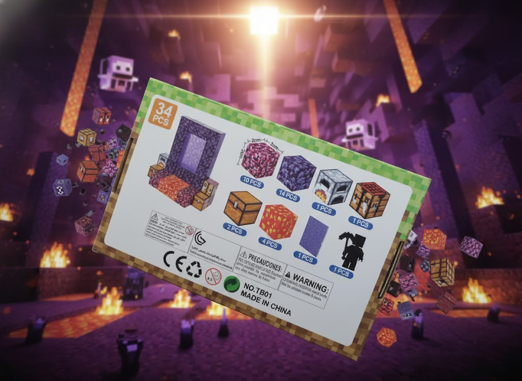 KONSTRUKTOR MAGNETYCZNY "PORTAL" (34 BLOKI / MINECRAFT)