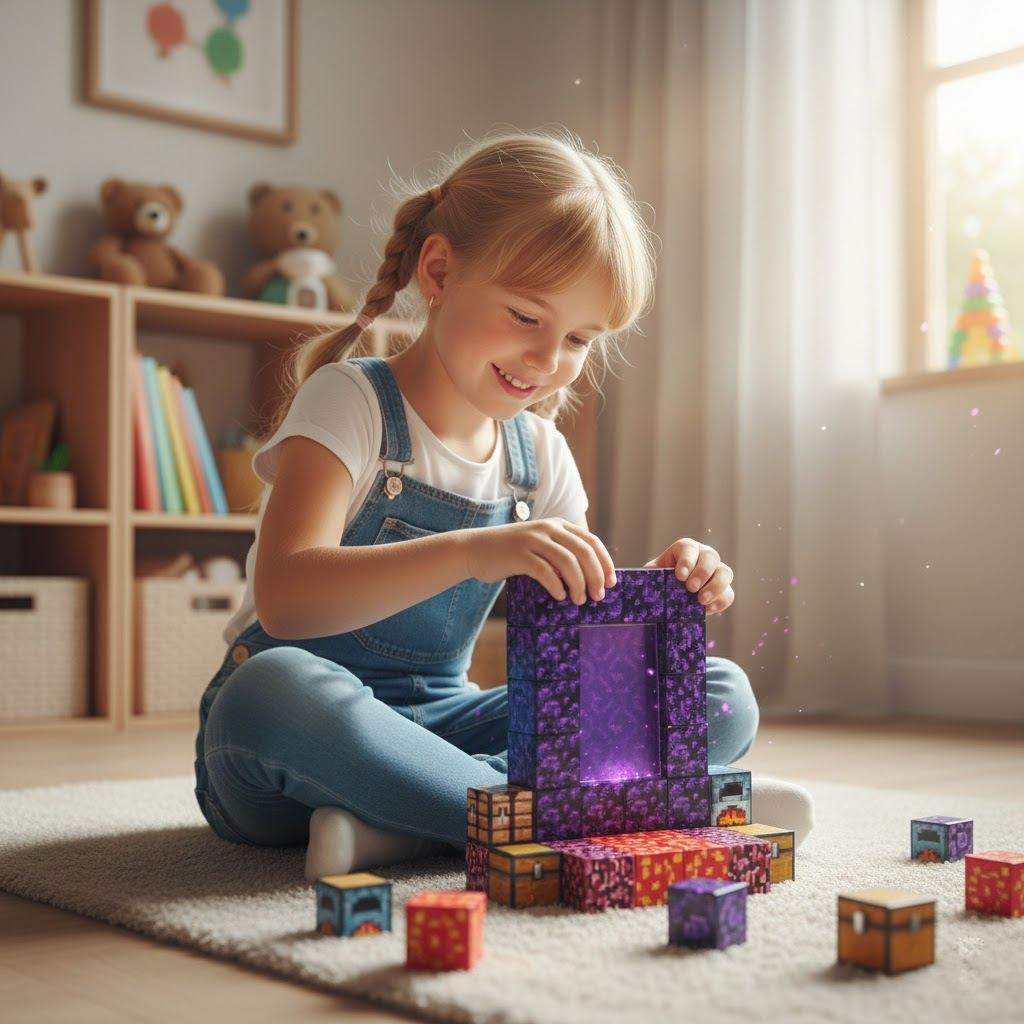 KONSTRUKTOR MAGNETYCZNY "PORTAL" (34 BLOKI / MINECRAFT)