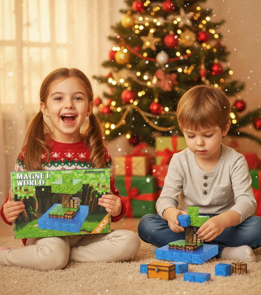 KONSTRUKTOR MAGNETYCZNY "WYSPA" (39 ELEMENTÓW / MINECRAFT)