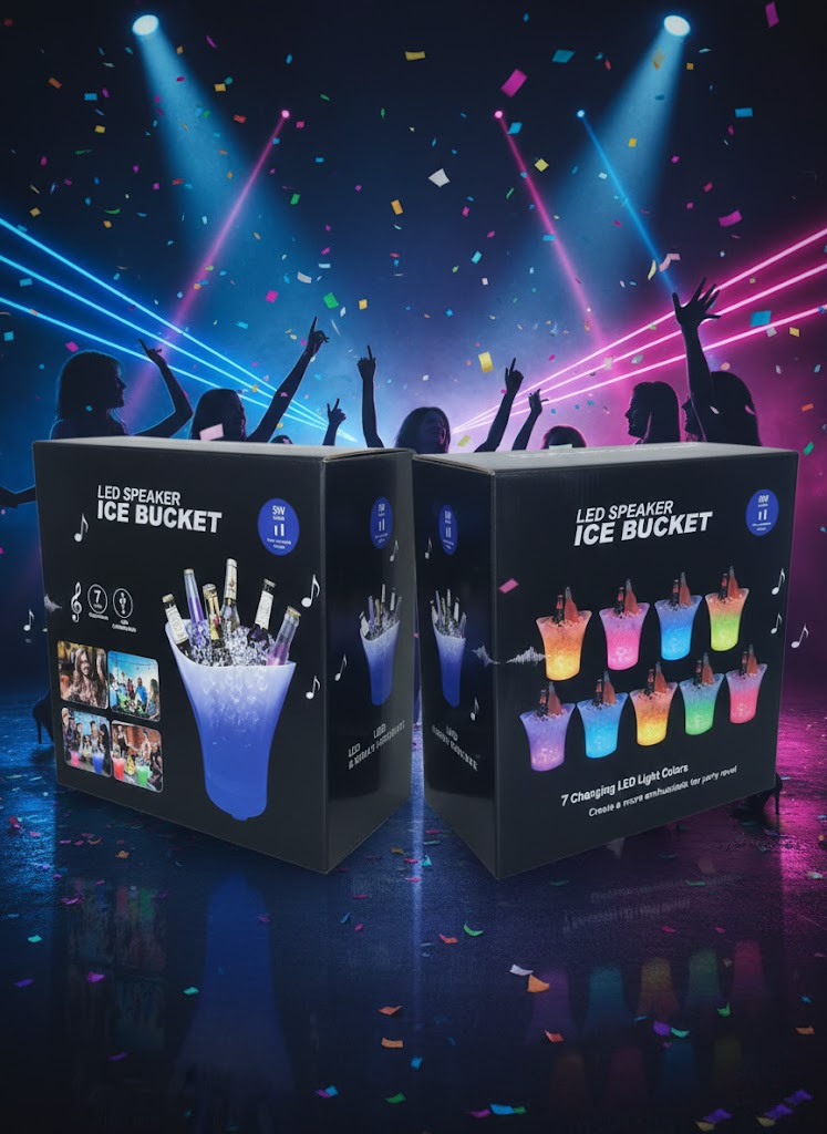 WIADERKO NA LÓD LED Z GŁOŚNIKIEM BLUETOOTH