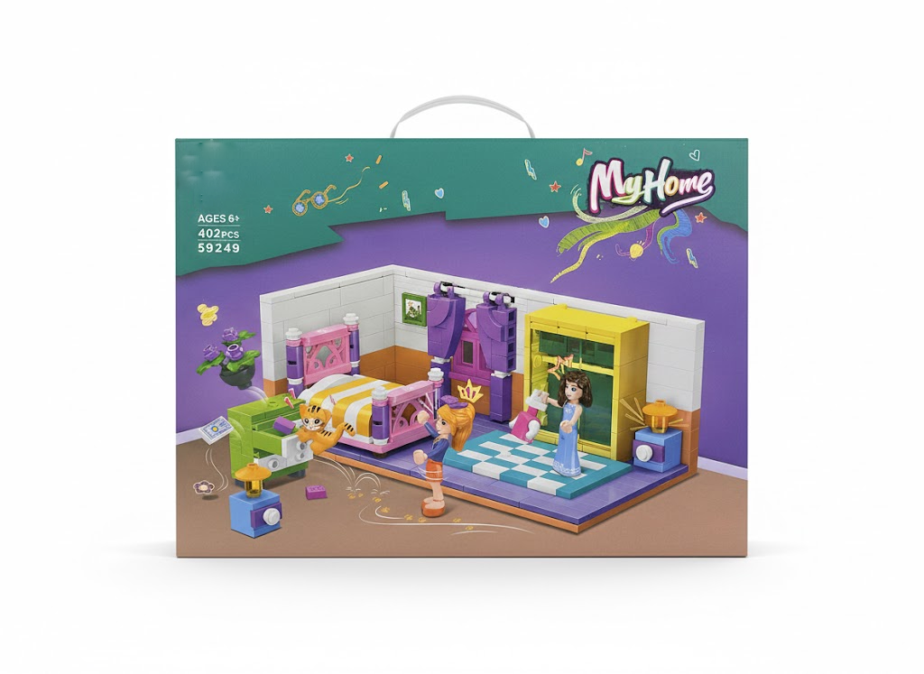 KLOCKI MY HOME SYPIALNIA 402 EL., ZESTAW DO ZŁOŻENIA BEDROOM PREZENT