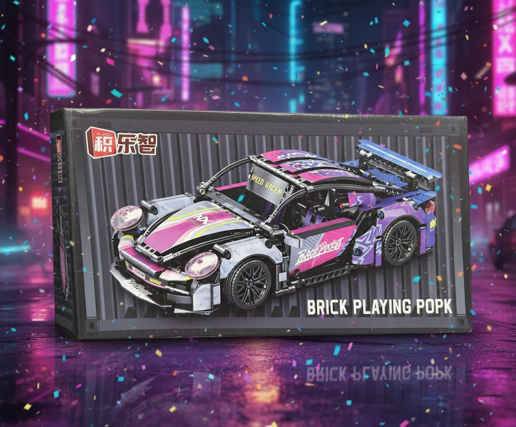 ZESTAW KLOCKÓW SAMOCHÓD SPORTOWY "CYBER-WYŚCIGÓWKA" (PONAD 1400 ELEMENTÓW)