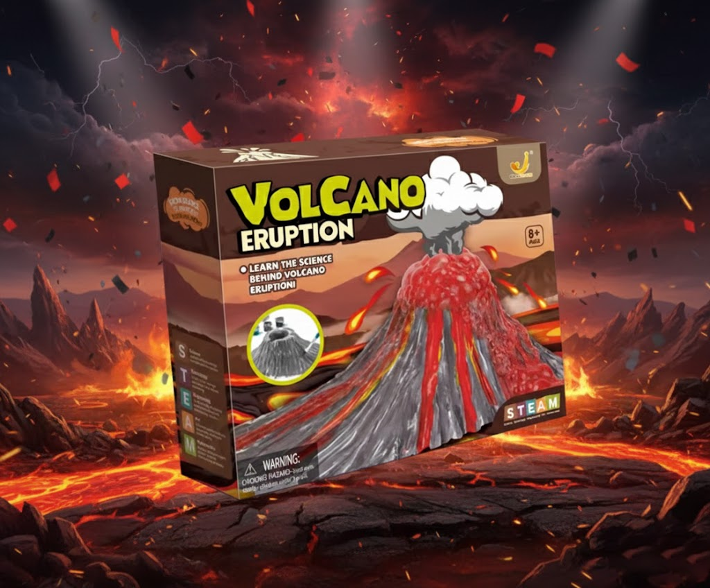 ZESTAW DO EKSPERYMENTÓW DIY "ERUPCJA WULKANU" — STWÓRZ SWÓJ KRATER I WYBUCH!