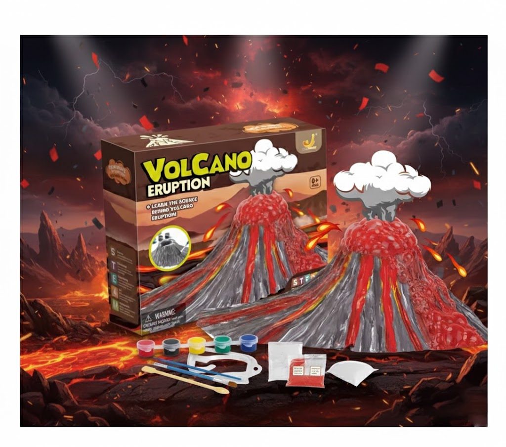 ZESTAW DO EKSPERYMENTÓW DIY "ERUPCJA WULKANU" — STWÓRZ SWÓJ KRATER I WYBUCH!