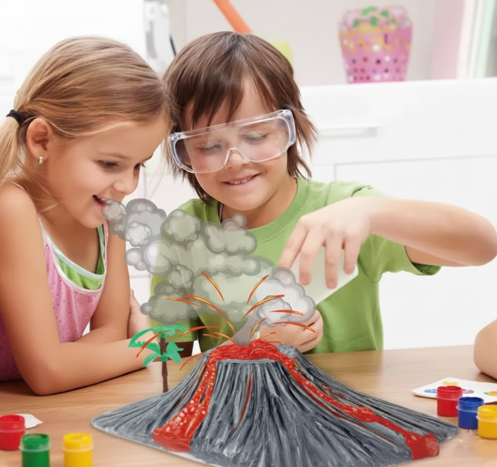 ZESTAW DO EKSPERYMENTÓW DIY "ERUPCJA WULKANU" — STWÓRZ SWÓJ KRATER I WYBUCH!