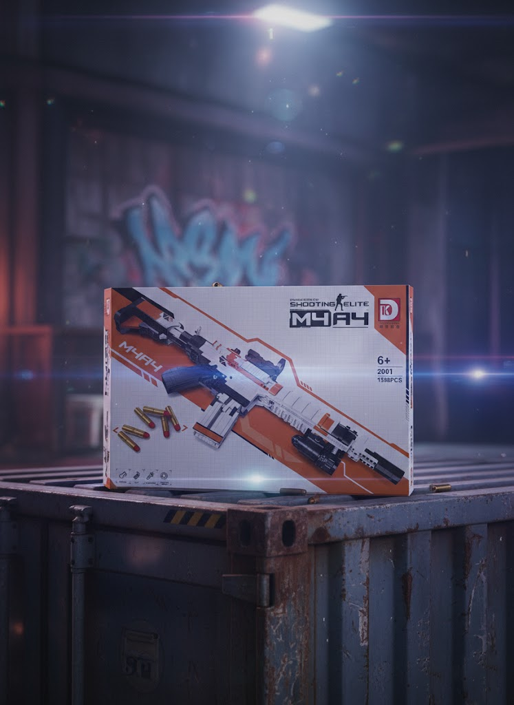 KLOCKI PROJEKTANT MONTAŻ BROŃ M4A4 AZIMOV (1388 CZĘŚCI) CS:GO DLA CHŁOPAKA