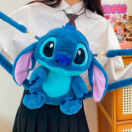 PLECAK TOREBKA PLUSZAK STICH STITCH MASKOTKA PLUSZOWA NA RAMIĘ DZIECI DUŻA NIEBIESKI 30*25 CM