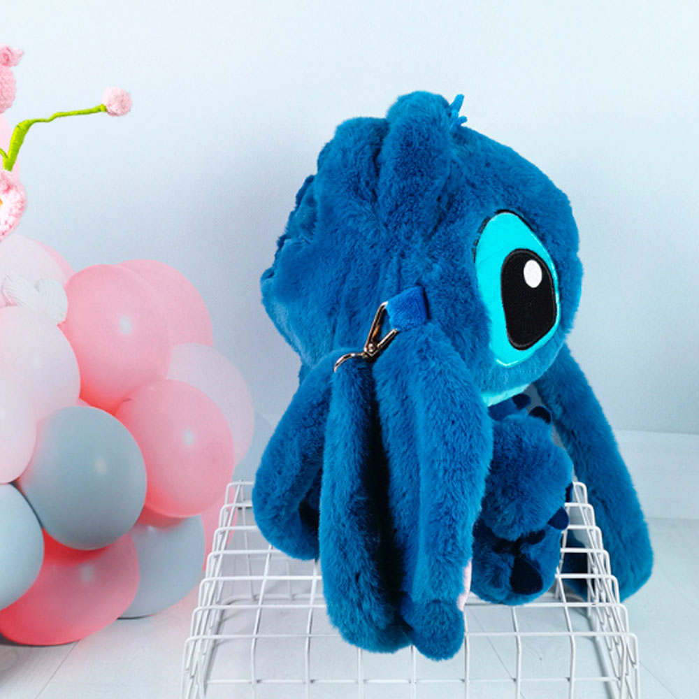 PLECAK TOREBKA PLUSZAK STICH STITCH MASKOTKA PLUSZOWA NA RAMIĘ DZIECI DUŻA NIEBIESKI 30*25 CM