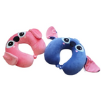 Poduszka podróżna Stitch / Angel – pod kark | niebieska / różowa