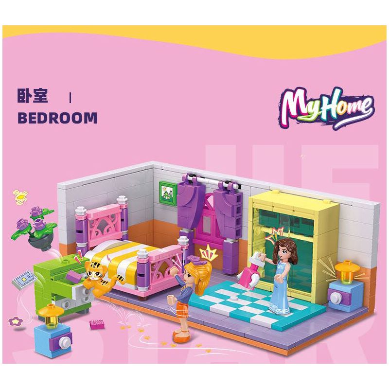 KLOCKI MY HOME SYPIALNIA 402 EL., ZESTAW DO ZŁOŻENIA BEDROOM PREZENT