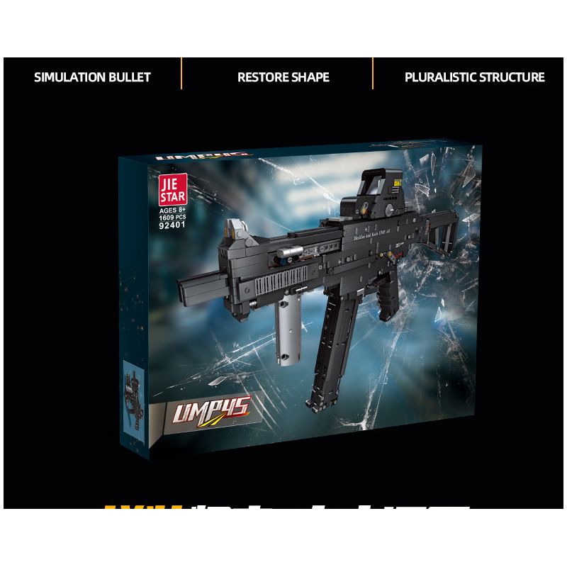 MEGA CONSTRUCTOR BROŃ KARABIN ASIC 1609 CZĘŚCI UMP-45 PREZENT