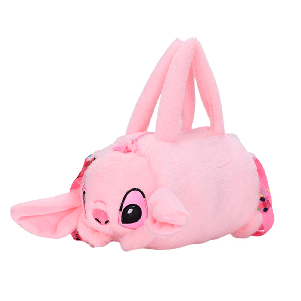 PLUSZOWA TOREBKA DLA DZIECI STICH KAPIBARA Z PSZCZÓŁKĄ TORBA MIĘKKA PRZYTULANKA RÓŻOWY 30*25 CM