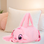 PLUSZOWA TOREBKA DLA DZIECI STICH KAPIBARA Z PSZCZÓŁKĄ TORBA MIĘKKA PRZYTULANKA RÓŻOWY 30*25 CM