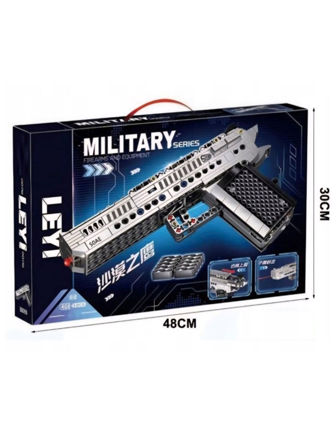 PISTOLET KONSTRUKCYJNY DLA DZIECI MILITARY SERIES 50AE 408 EL. KLOCKI