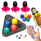 ZESTAW GIER 3W1 INSPIROWANY SQUID GAME KSZTAŁTY, WYZWANIA, GRY DLA DZIECI