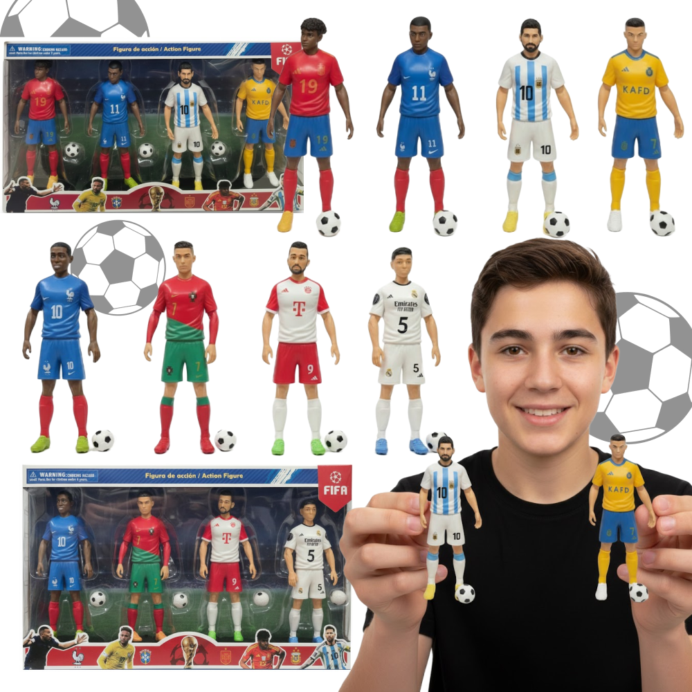 KOLEKCJONERSKI ZESTAW FIGUREK PIŁKARSKICH PIŁKARZE 10 CM (2 WARIANTY)