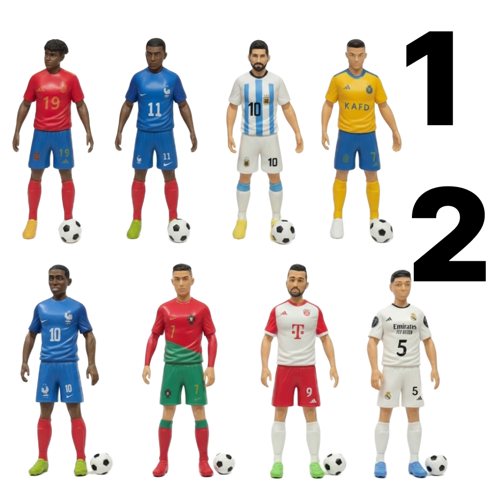 KOLEKCJONERSKI ZESTAW FIGUREK PIŁKARSKICH PIŁKARZE 10 CM (2 WARIANTY)